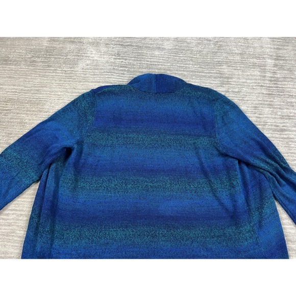 Ruby Rd Favorites Sweater Womens XL Blue Long Sleeve Open Front Acrylic Cardigan - Picture 8 of 12